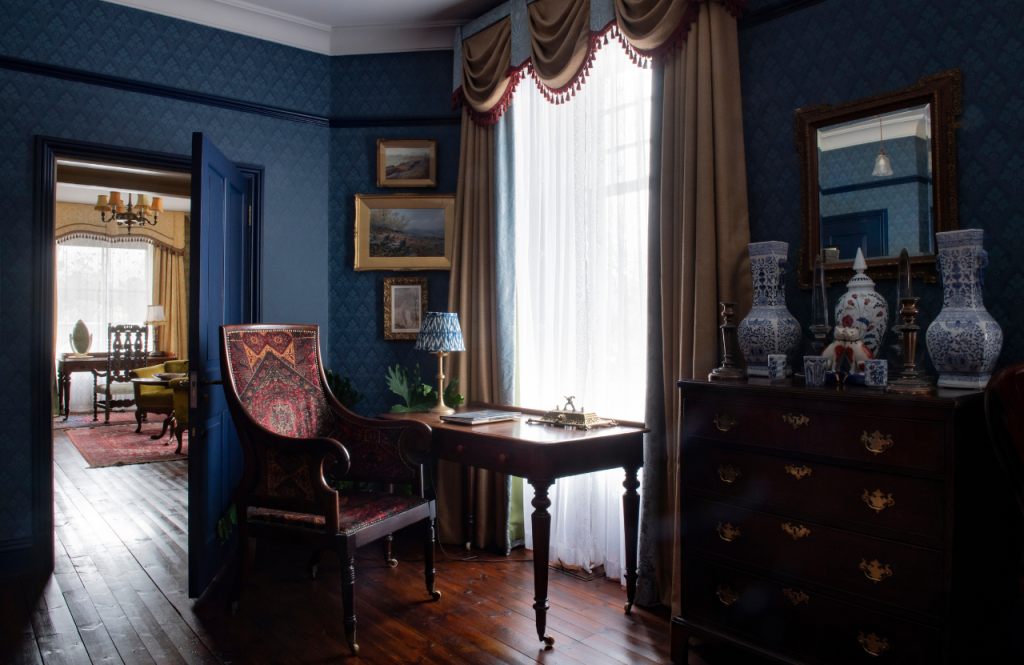 The desk by the window in the Prince Albert suite