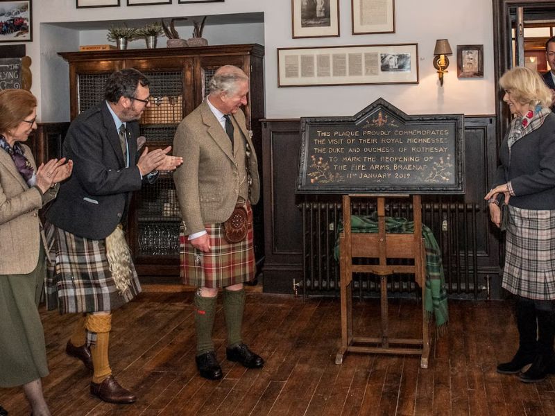 Prince Charles and Camilla officially opening the Fife Arms hotel