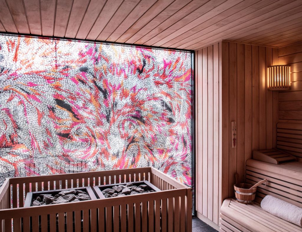 The interior of the Fife Arms Albamhor Treatment Rooms sauna.